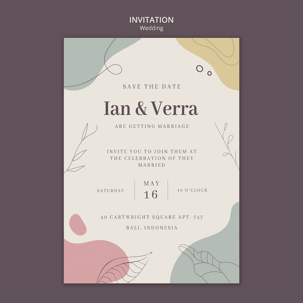 Free PSD wedding invitation template