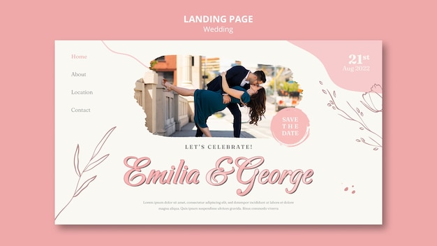 Free PSD wedding landing page template design