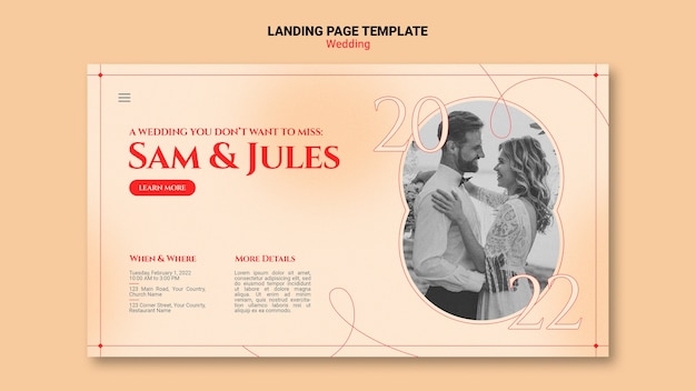 Wedding landing page template