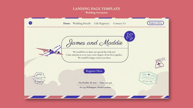 wedding landing page template