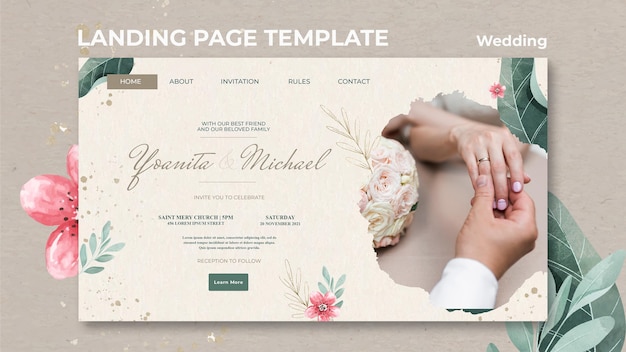 Free PSD wedding landing page