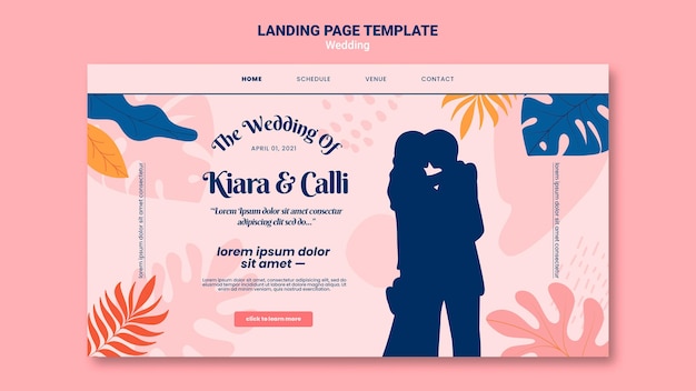 Free PSD wedding landing page