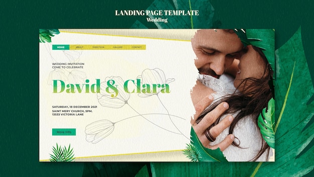 Free PSD wedding landing page