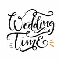 Free PSD wedding lettering  illustration