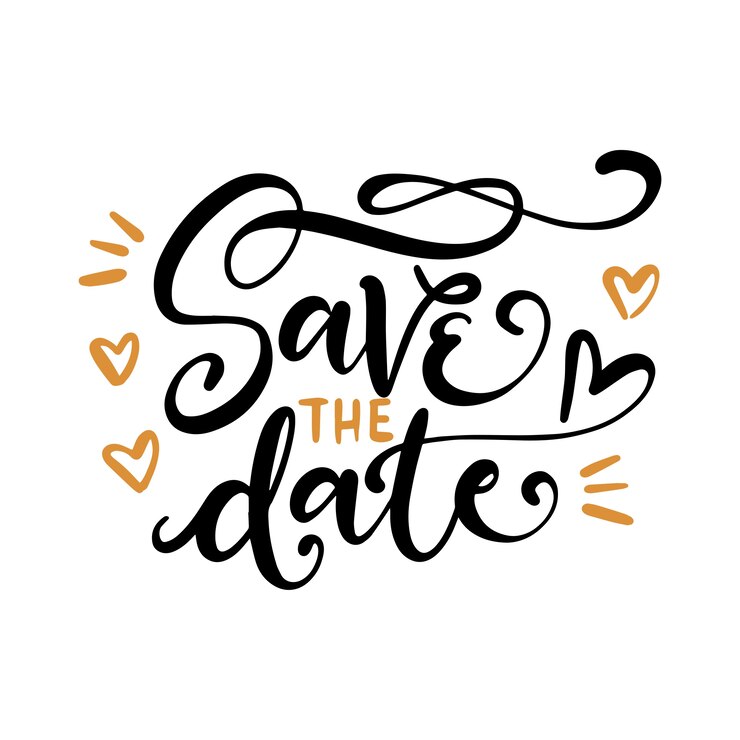 Free PSD wedding lettering  illustration
