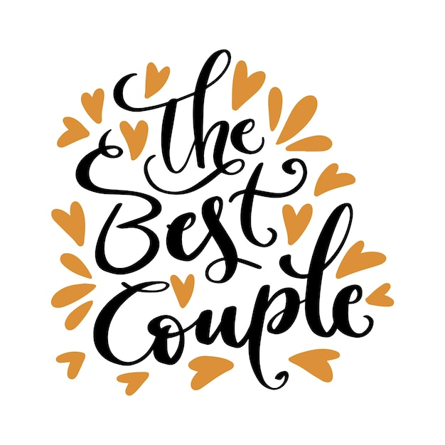 Free PSD wedding lettering illustration