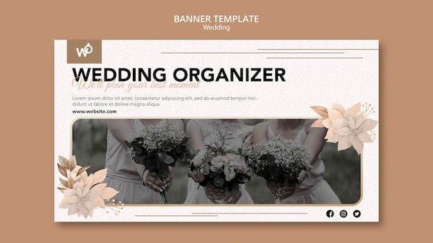 Free PSD wedding organizer banner template