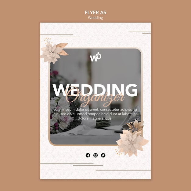 Free PSD wedding organizer flyer template