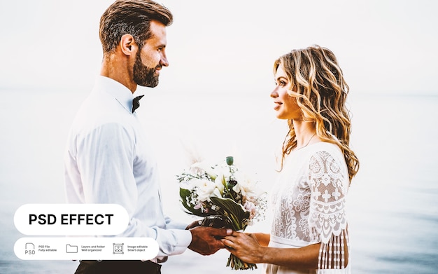 Free PSD wedding photo effect