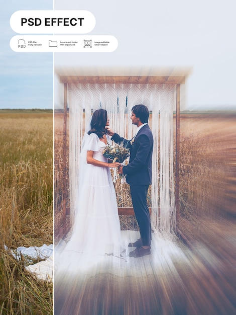 無料PSD 結婚式の写真効果