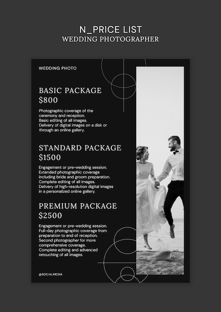 Free PSD wedding photographer template design