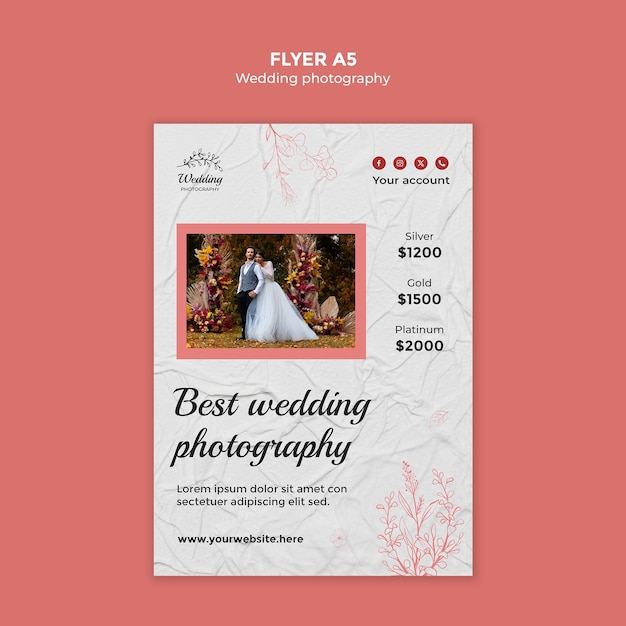 Free PSD wedding photographer template design