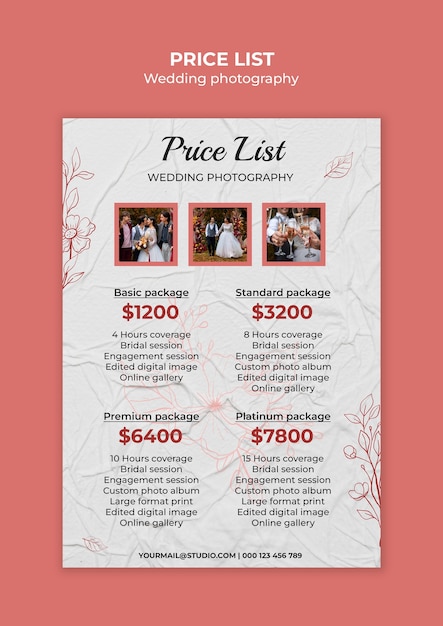 Wedding photographer template design