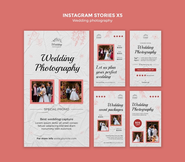 Free PSD wedding photographer template design