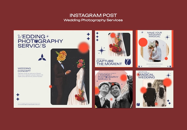 Free PSD wedding photography services  template design