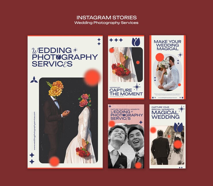 Free PSD wedding photography services  template design