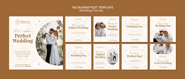 PSD gratuito post di instagram di wedding planner