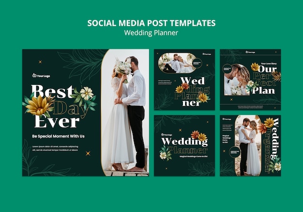 PSD gratuito post di wedding planner su instagram
