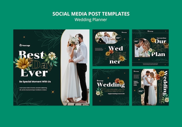 Free PSD wedding planner  instagram posts