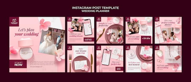 Wedding Planner Instagram Posts – PSD Templates | Free Download