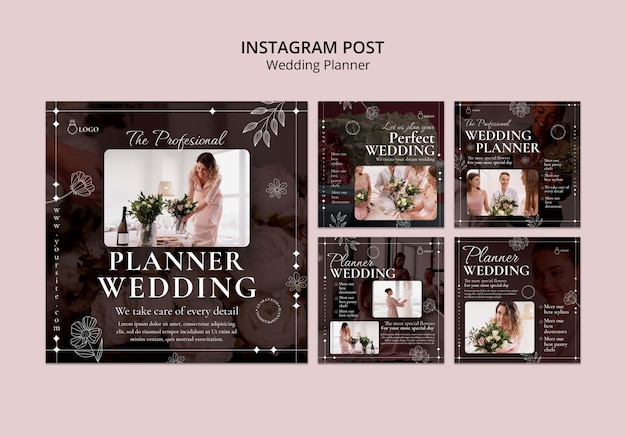 PSD gratuito post di wedding planner su instagram