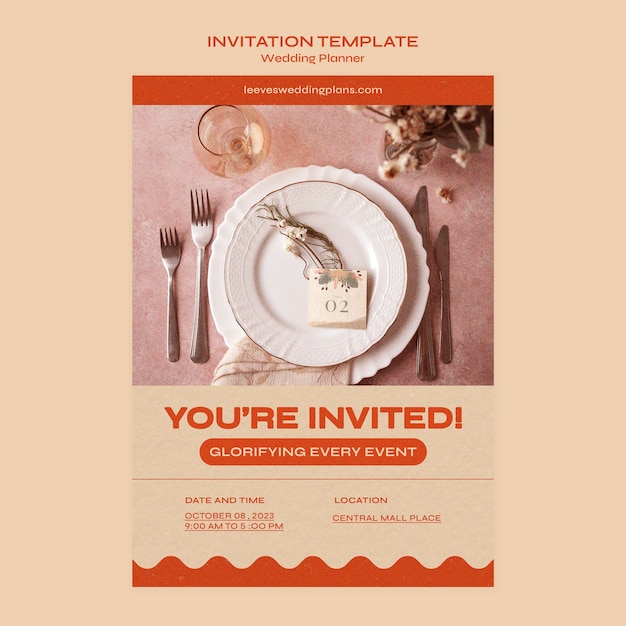 Free PSD wedding planner invitation template