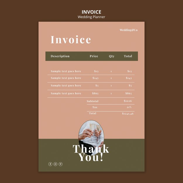 Wedding planner invoice template
