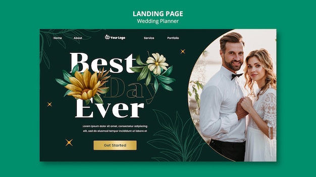 Wedding planner landing page template