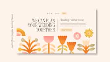 PSD gratuito modello di pagina di destinazione del wedding planner