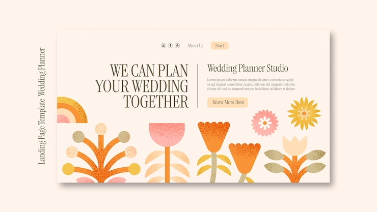 無料PSD ウェディングプランナーのランディングページのテンプレート