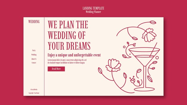 Wedding planner landing page template