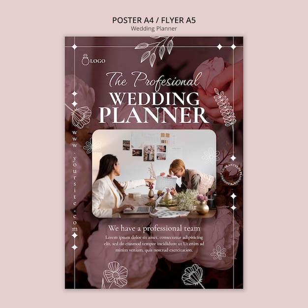 Organisateur de mariage Flyer V2 #180210 - TemplateMonster