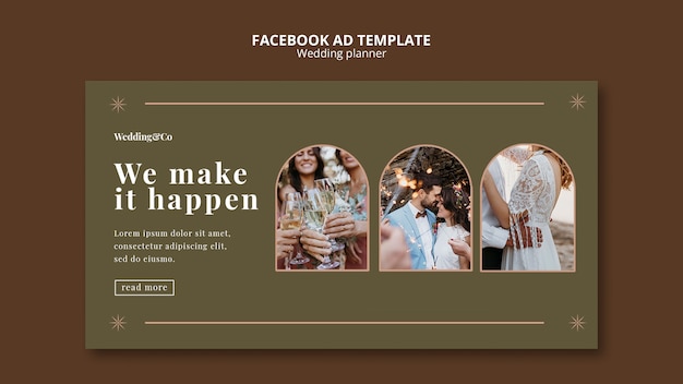 PSD gratuito modello promozionale di social media per wedding planner