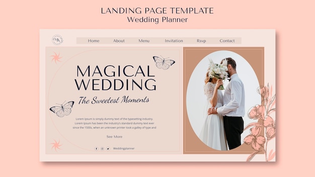 PSD gratuito progettazione del modello di wedding planner