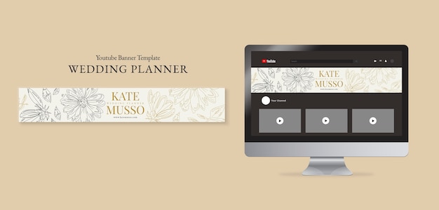 Бесплатный PSD Дизайн шаблона свадебного планировщика