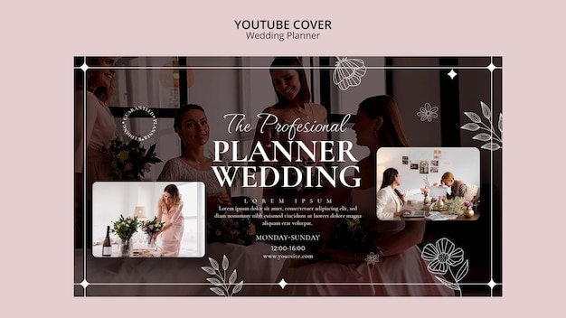 PSD gratuito modello di copertina di youtube per il wedding planner