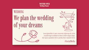 PSD gratuito modello di copertina di youtube per il wedding planner