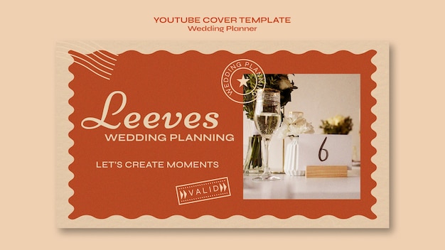 PSD gratuito modello di copertina di youtube per il wedding planner