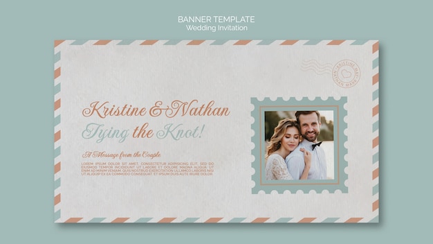 Wedding postcard banner template