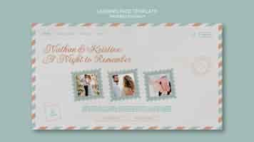 Free PSD wedding postcard landing page template