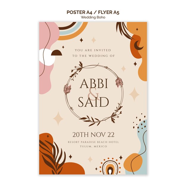 Wedding poster template design