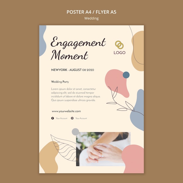 Free PSD wedding poster template