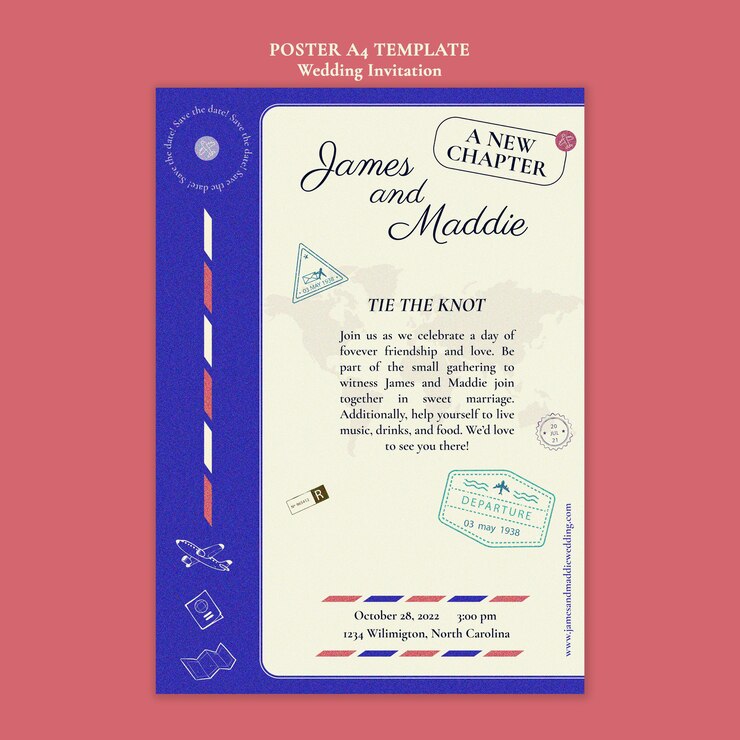 Free PSD wedding poster template