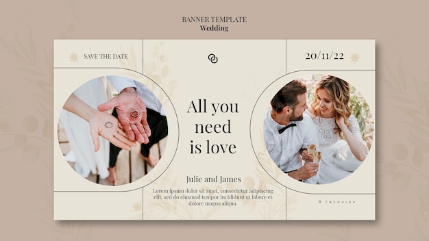 Wedding save the date banner template