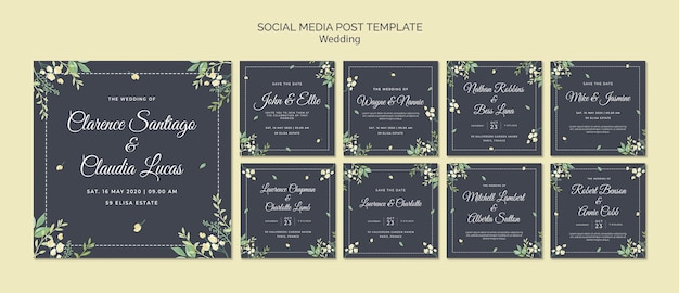 Free PSD wedding social media post template