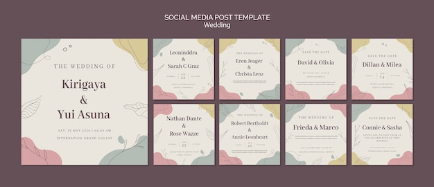 Free PSD wedding social media post template