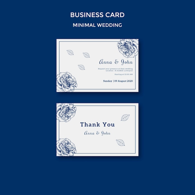 Free PSD wedding template for business card