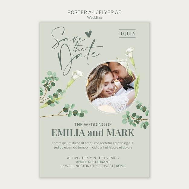 Free PSD wedding template design