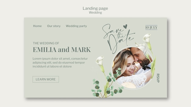 Free PSD wedding template design