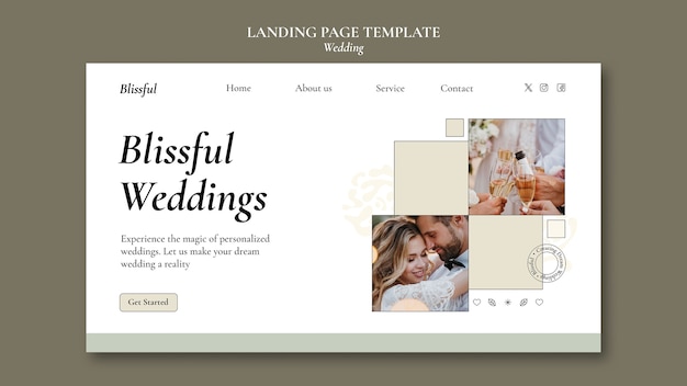 Free PSD wedding template design